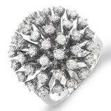 2.00 Carat (ctw) 14k White Gold Round Diamond Ladies Cocktail Right Hand Ring