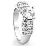 0.50 Carat (ctw) 14k White Gold Round Diamond Ladies Semi Mount Bridal Engagement Ring 1/2 CT (No Center Stone)