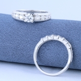 1.50 Carat (ctw) 14k White Gold Princess & Round Diamond Ladies Bridal Ring Set Engagement Set 1 1/2 CT