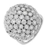 3.25 Carat (ctw) 14k White Gold Round Diamond Ladies Cocktail Fireball Right Hand Ring
