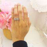 1.30 Carat (ctw) 14k White Gold Princess & Round Diamond Ladies Bridal Semi Mount Ring Set (No Center Stone)