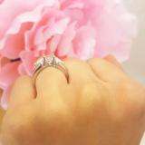 1.30 Carat (ctw) 14k White Gold Princess & Round Diamond Ladies Bridal Semi Mount Ring Set (No Center Stone)