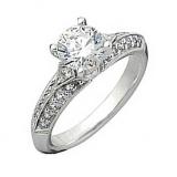 0.85 Carat (ctw) 14K White Gold Round Diamond Ladies Bridal Engagement Ring