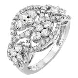 1.80 Carat (ctw) 14k White Gold Round Diamond Ladies Cocktail Right Hand Ring