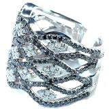 2.25 Carat (ctw) 14k White Gold Black & White Round Diamond Ladies Cocktail Right Hand