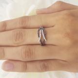 0.55 Carat (ctw) 14k White Gold Black & White Round Diamond Ladies Cocktail Right Hand