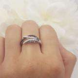 0.55 Carat (ctw) 14k White Gold Black & White Round Diamond Ladies Cocktail Right Hand