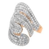 3.00 Carat (ctw) 14k Rose Gold Round Diamond Ladies Cocktail Right Hand