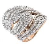 3.00 Carat (ctw) 14k Rose Gold Round Diamond Ladies Cocktail Right Hand