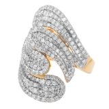 3.00 Carat (ctw) 14k Yellow Gold Round Diamond Ladies Cocktail Right Hand