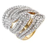 3.00 Carat (ctw) 14k Yellow Gold Round Diamond Ladies Cocktail Right Hand