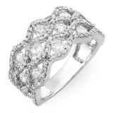 2.00 Carat (ctw) 18k White Gold Round Diamond Ladies Cocktail Right Hand Ring 2 CT