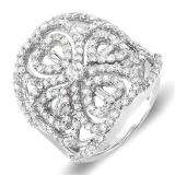 1.85 Carat (ctw) 14k White Gold Round Diamond Ladies Cocktail Right Hand