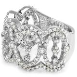 1.65 Carat (ctw) 14k White Gold Round Diamond Ladies Cocktail Right Hand