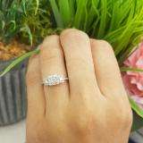 0.50 Carat (ctw) 14k White Gold 3 Stone Princess Diamond Ladies Bridal Vintage Engagement Ring 1/2 CT