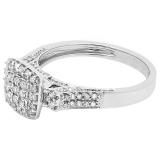 0.55 Carat (ctw) 14K White Gold Round Diamond Engagement Promise Ring