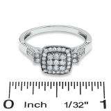 0.55 Carat (ctw) 14K White Gold Round Diamond Engagement Promise Ring