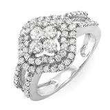 1.25 Carat (ctw) 14K White Gold White Brilliant Round Diamond ladies Vintage Bridal Engagement Ring 1 1/4 CT
