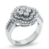 1.25 Carat (ctw) 14K White Gold White Brilliant Round Diamond ladies Vintage Bridal Engagement Ring 1 1/4 CT