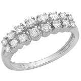 0.50 Carat (ctw) 14K White Gold Round White Diamond Anniversary Wedding Band Ring 1/2 CT