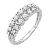 0.50 Carat (ctw) 14K White Gold Round White Diamond Anniversary Wedding Band Ring 1/2 CT