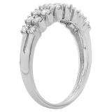 0.50 Carat (ctw) 14K White Gold Round White Diamond Anniversary Wedding Band Ring 1/2 CT