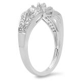 0.65 Carat (ctw) 14k White Gold Round Diamond Ladies Bridal Engagement Three Stone Ring