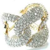 3.42 Carat (ctw) 14k Yellow Gold Round Diamond Ladies Cocktail Link Ring