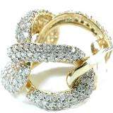 3.42 Carat (ctw) 14k Yellow Gold Round Diamond Ladies Cocktail Link Ring