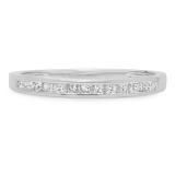 0.33 Carat (ctw) 14k White Gold Princess Diamond Ladies Anniversary Wedding Matching Band Stackable Ring