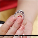 1.15 Carat (ctw) 14k White Gold Round Diamond Ladies Bridal Engagement Ring