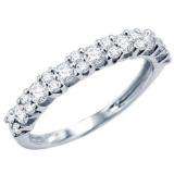 1.00 Carat (ctw) 14k White Gold Round Diamond Ladies Anniversary Wedding Ring Band Stackable