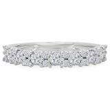 1.00 Carat (ctw) 14k White Gold Round Diamond Ladies Anniversary Wedding Ring Band Stackable