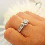 0.55 Carat (ctw) 14k White Gold Round Diamond Ladies Bridal Engagement Ring