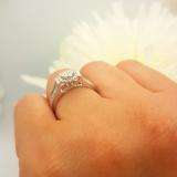 0.55 Carat (ctw) 14k White Gold Round Diamond Ladies Bridal Engagement Ring