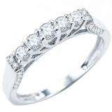0.55 Carat (ctw) 14k White Gold Round Diamond Ladies Anniversary Wedding Band Stackable Ring