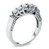 0.55 Carat (ctw) 14k White Gold Round Diamond Ladies Anniversary Wedding Band Stackable Ring