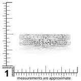 0.50 Carat (ctw) 14k White Gold Round Diamond 3 stone Engagement Bridal Ring Set 1/2 CT