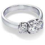 0.50 Carat (ctw) 14K WHITE GOLD ROUND DIAMOND 3 STONE RING