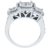 1.25 Carat (ctw) 14k White Gold Brilliant Round & Princess Cut Diamond 3 stone Ladies Engagement Bridal Ring