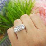 1.25 Carat (ctw) 14k White Gold Brilliant Round & Princess Cut Diamond 3 stone Ladies Engagement Bridal Ring