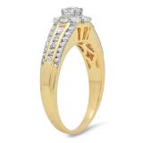 1.25 Carat (ctw) 14k Yellow Gold Round Diamond Ladies Bridal Engagement Ring