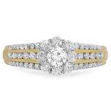 1.25 Carat (ctw) 14k Yellow Gold Round Diamond Ladies Bridal Engagement Ring