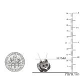 0.25 Carat (ctw) 10k White Gold Real Round Black and White Diamond Ladies Panda Bear Pendant 1/4 CT
