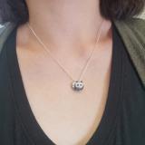 0.25 Carat (ctw) 10k White Gold Real Round Black and White Diamond Ladies Panda Bear Pendant 1/4 CT
