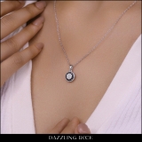0.50 Carat (ctw) 10K White Gold Round Black & White Diamond Pendant 1/2 CT