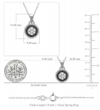 0.50 Carat (ctw) 10K White Gold Round Black & White Diamond Pendant 1/2 CT