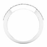 0.25 Carat (ctw) Round White Diamond Ladies Contour Wedding Band 1/4 CT Sterling Silver