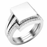 0.25 Carat (ctw) Round White Diamond Ladies Contour Wedding Band 1/4 CT Sterling Silver
