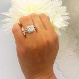 1.15 Carat (ctw) 14K White Gold Princess & Round White Diamond Engagement Invisible Set Bridal Ring